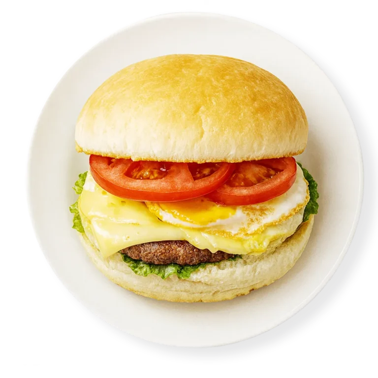 Bauru do Pilão Restaurante com filé, queijo, ovo, tomate e alface, servido em prato branco no Menino Deus em Porto Alegre.