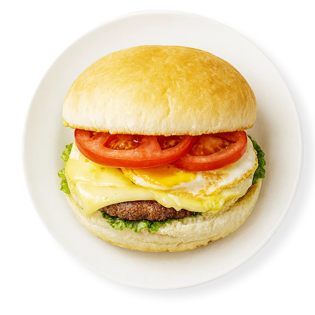 Bauru do Pilão Restaurante com filé, queijo, ovo, tomate e alface, servido em prato branco no Menino Deus em Porto Alegre.